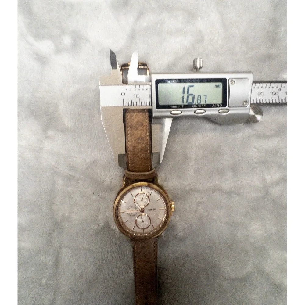 Fossil ES3358 Silver Dial Brown Leather Strap Multifunction 42mm Women's Watch